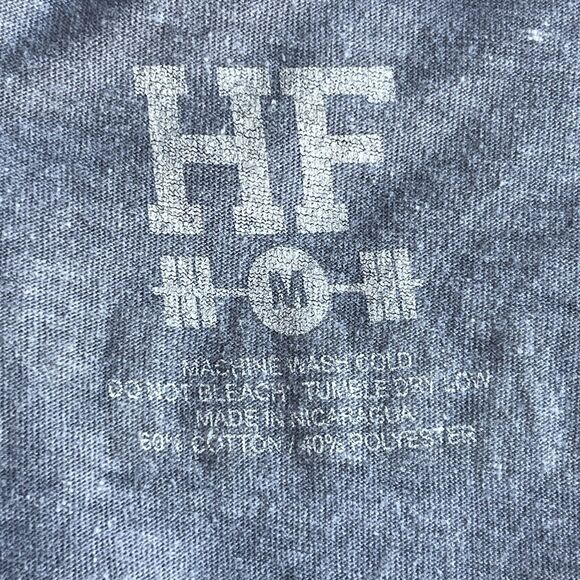 HF Hassle Free Shirt Mens Medium Gray Weightlifter Graphic Print Short Sleeve - Picture 6 of 10